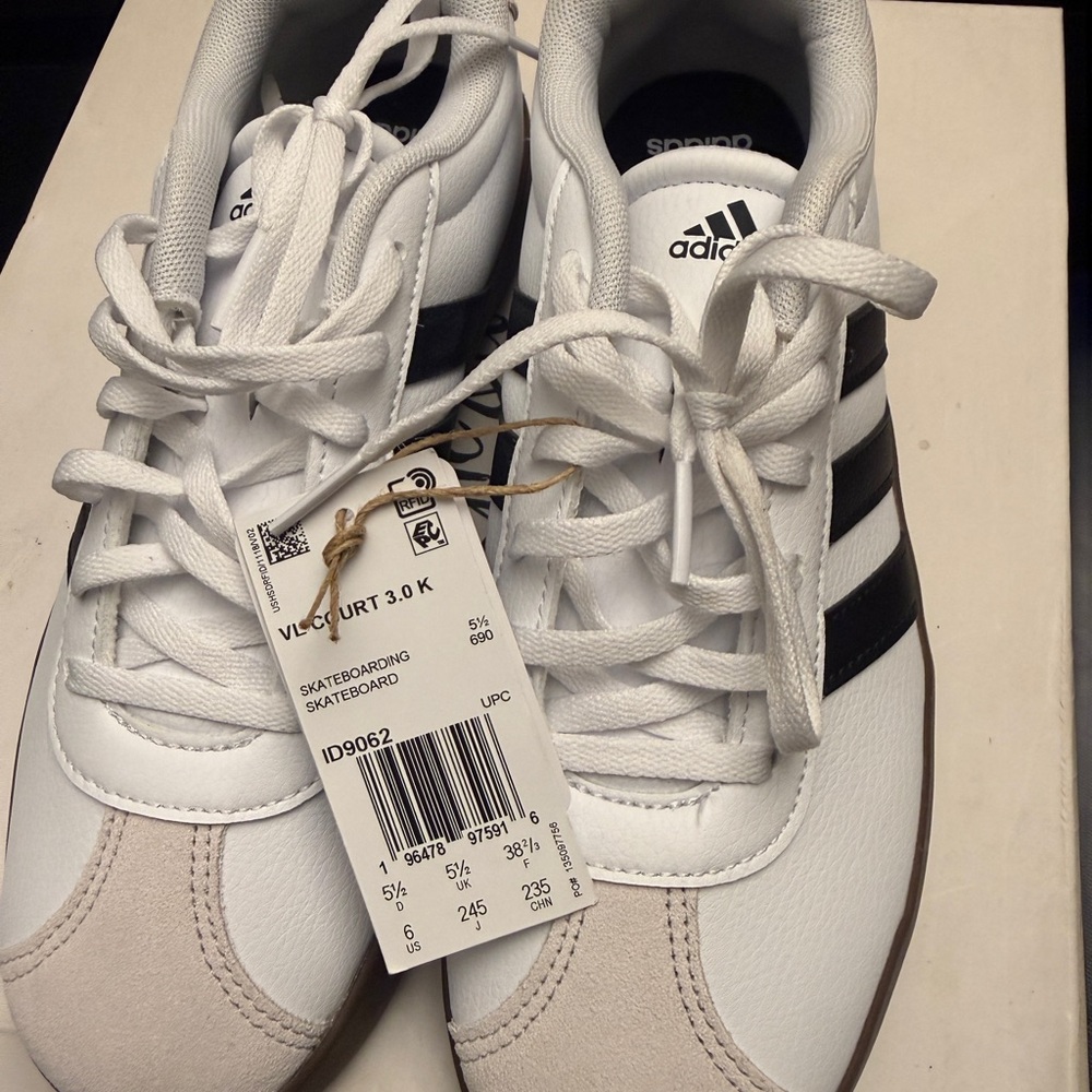 Adidas White and Black Skateboarding Sneakers